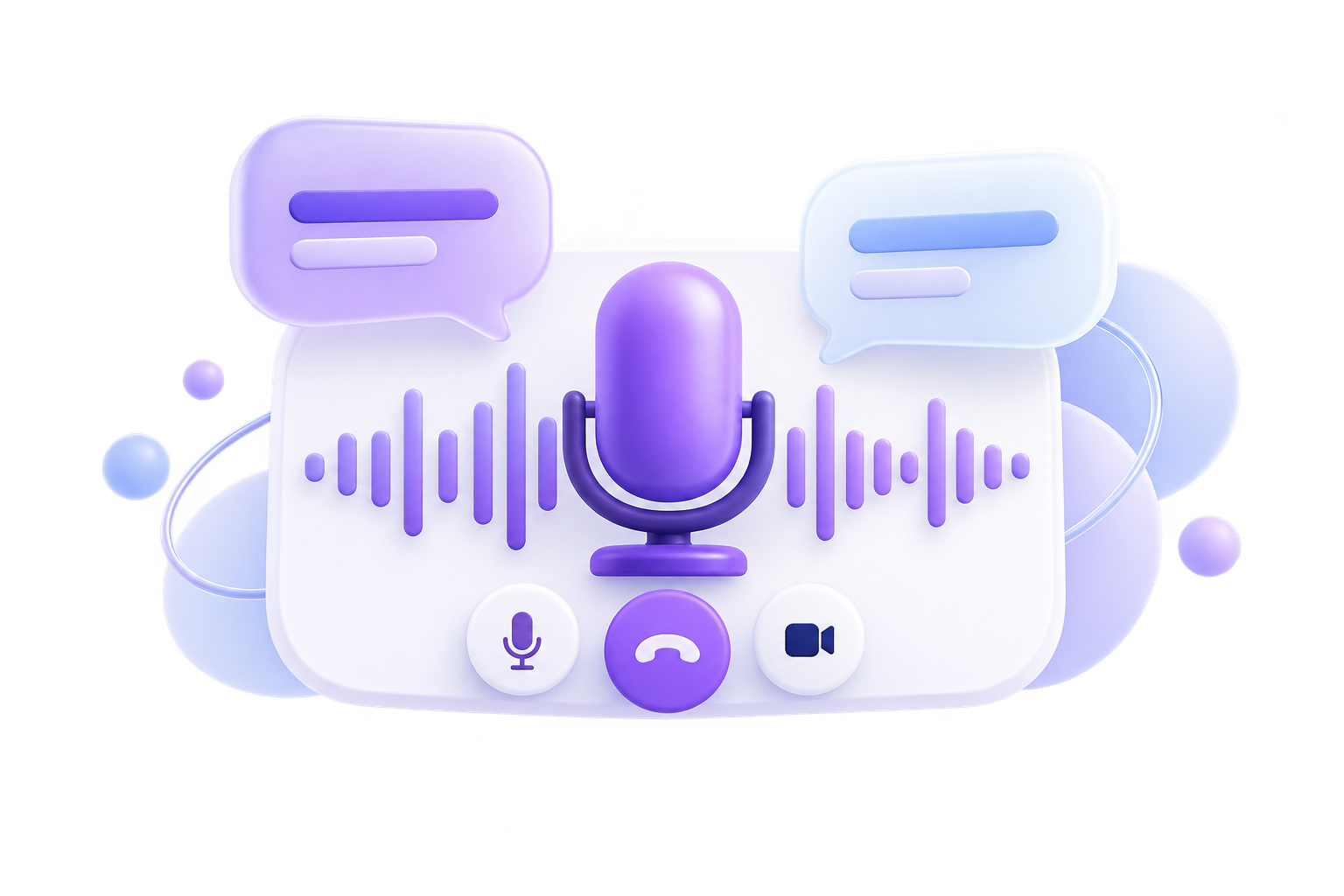 Voice conversations with a microphone and audio waveform
